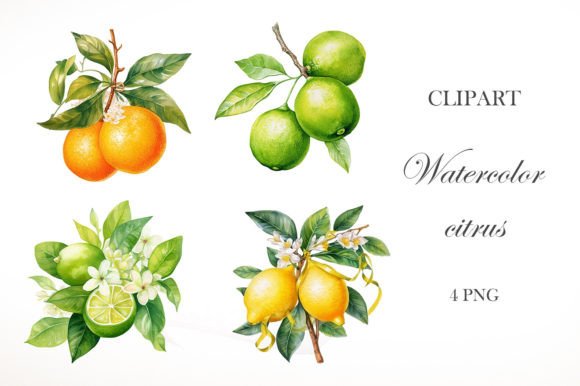 Download Watercolor Citrus Clipart - Citrus clipart Collection