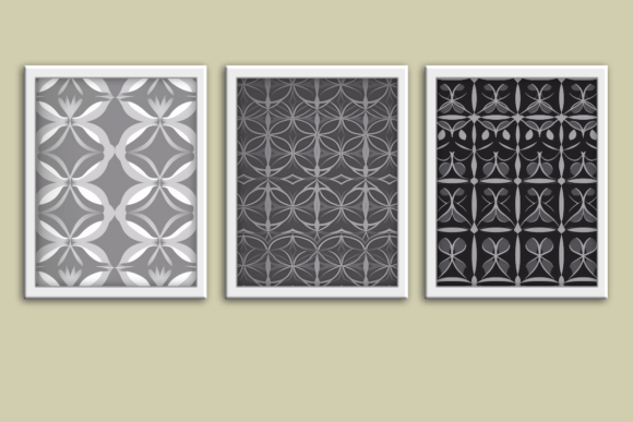 Download Gray Pattern Set of 3 Wall Art Prints - Wall art prints Collection