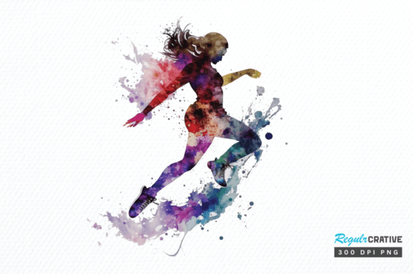 Download Watercolor Woman Figure Skating Clipart - Woman figure Collection