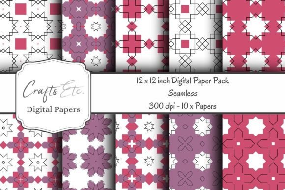 Download Lines and Shapes Digital Paper Pack - Shapes Collection