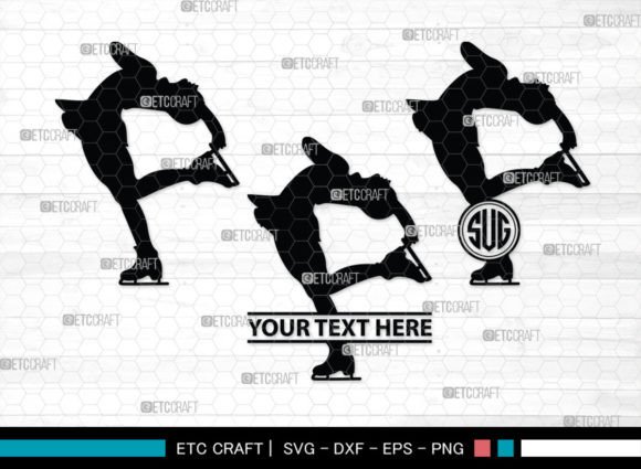 Download Woman Figure Skating SVG Monogram - Woman figure Collection