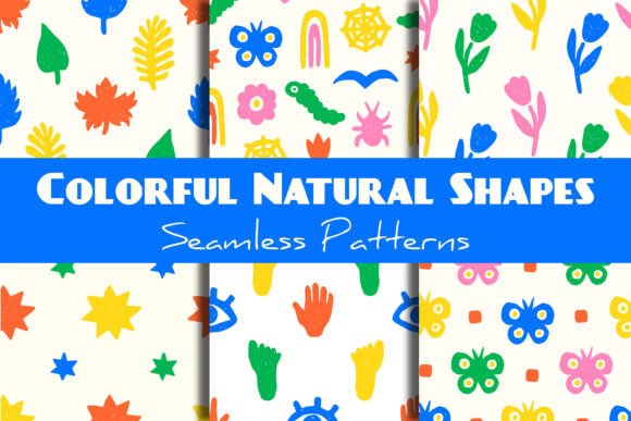 Download Colorful Natural Shapes Seamless Pattern - Shapes Collection