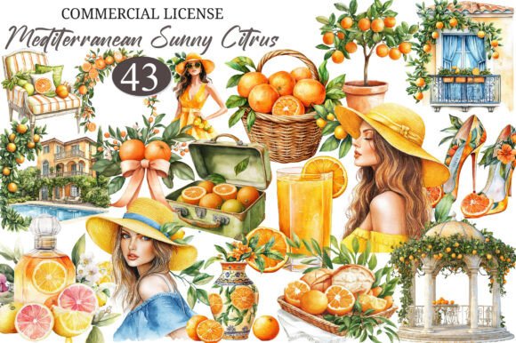 Download Mediterranean Sunny Citrus Clipart - Citrus clipart Collection