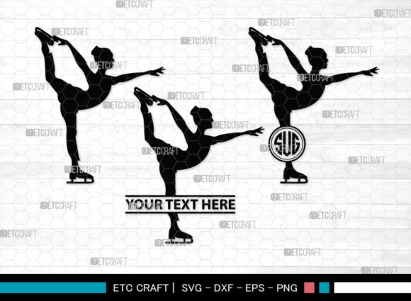 Download Woman Figure Skating SVG Monogram - Woman figure Collection