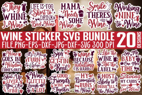 Download Wine Sticker SVG Bundle,Wine SVG Cut Fil - Svg bundle Collection