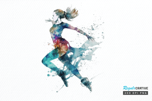 Download Watercolor Woman Figure Skating Clipart - Woman figure Collection
