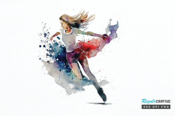 Download Watercolor Woman Figure Skating Clipart - Woman figure Collection