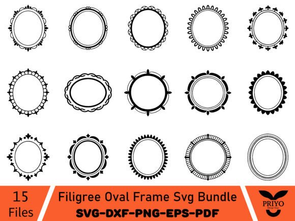 Download Filigree Oval Frame Svg Bundle - Svg bundle Collection