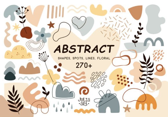 Download Boho Abstract Shapes Clipart Bundle - Shapes Collection