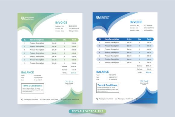 Download Business Invoices with Modern Shapes - Shapes Collection