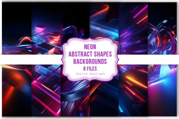 Download Neon Abstract Shapes Backgrounds Pack - Shapes Collection