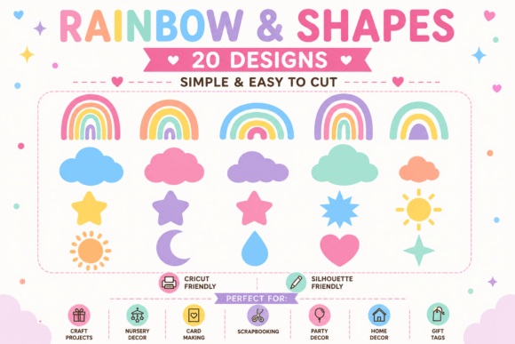 Download Rainbow Shapes SVG Bundle - Svg bundle Collection