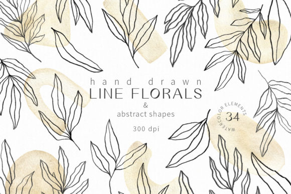 Download Line Florals and Abstract Shapes Clipart - Shapes Collection
